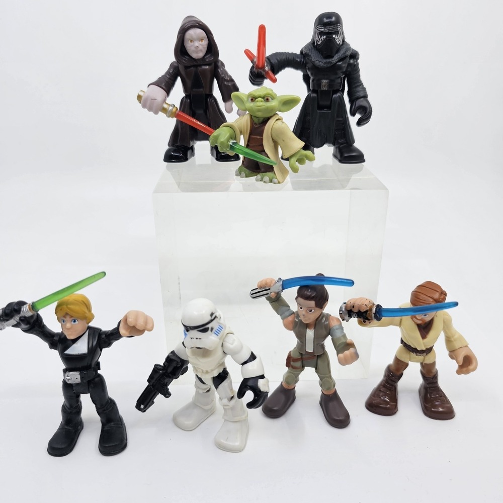 Star Wars Playskool Galactic Heroes Yoda Luke Kylo Palpatine Figure lot